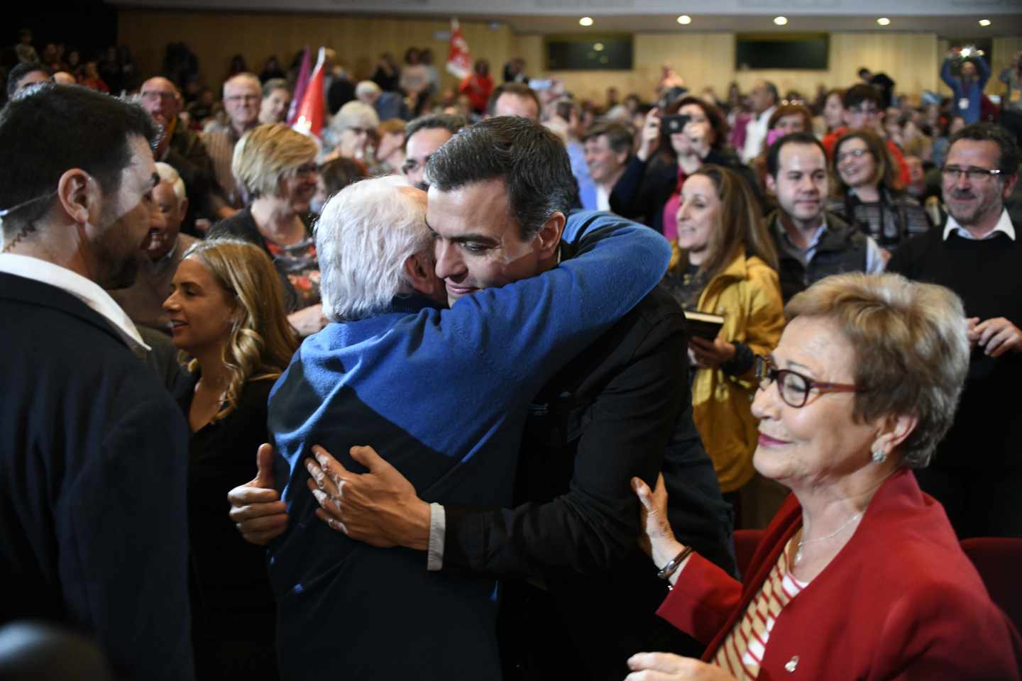 El presidente del Gobierno, Pedro Sánchez, durante un mitín.