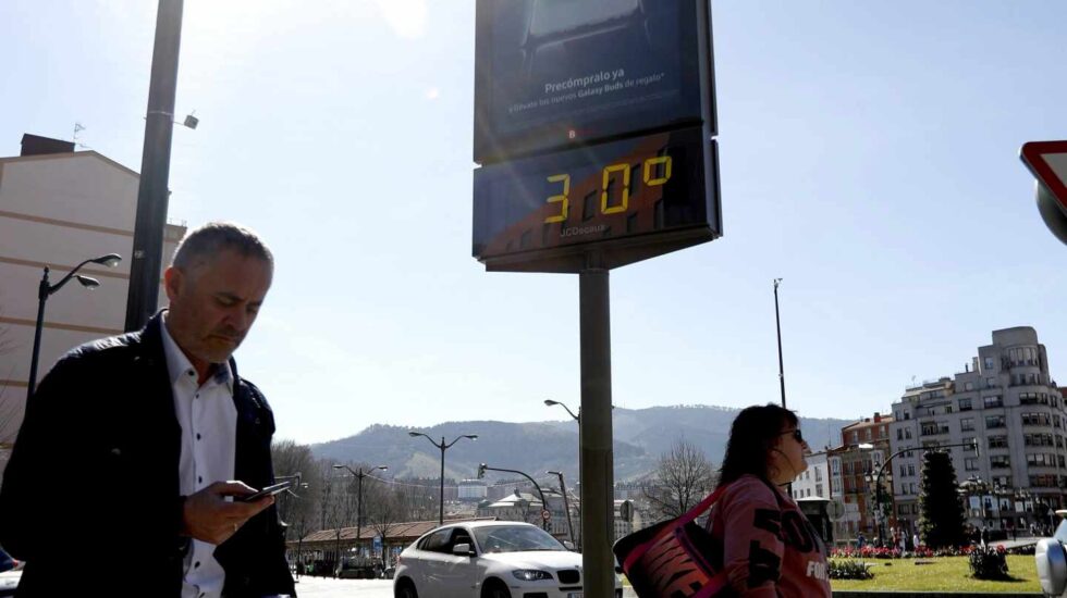 Termómetro en Bilbao el 27 de febrero de 2019.