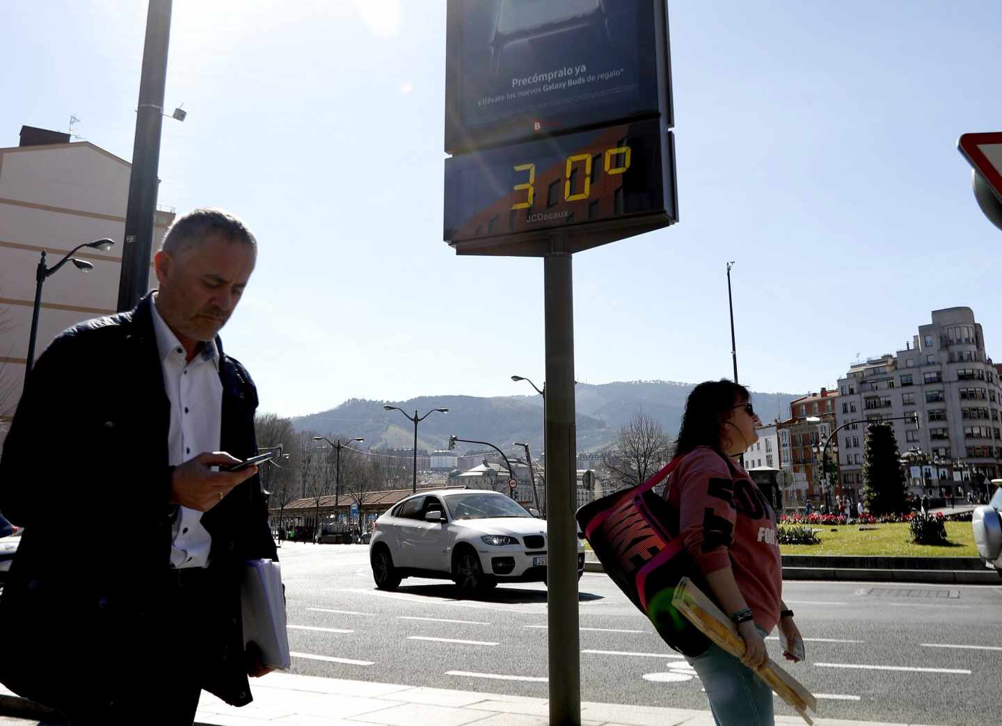 Termómetro en Bilbao el 27 de febrero de 2019.