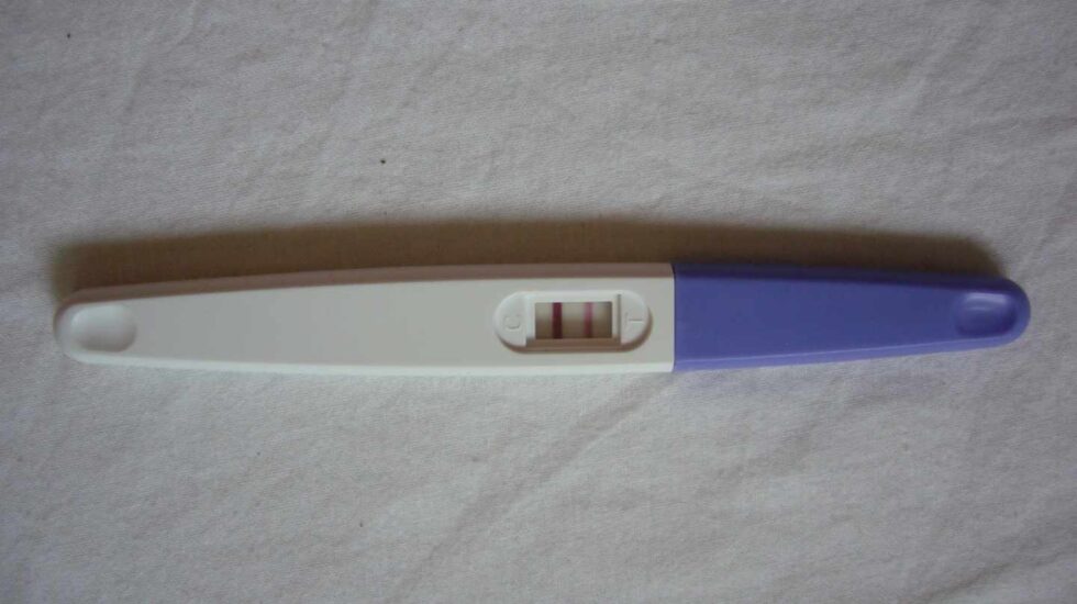 Test de embarazo positivo.