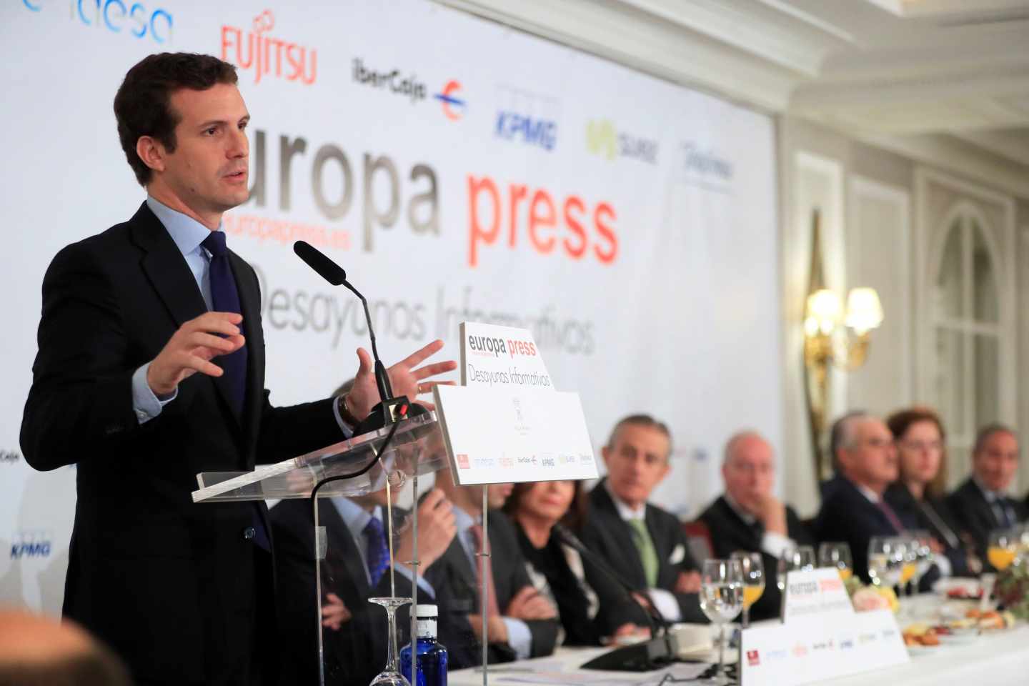 Casado durante el desayuno informativo de Europa Press