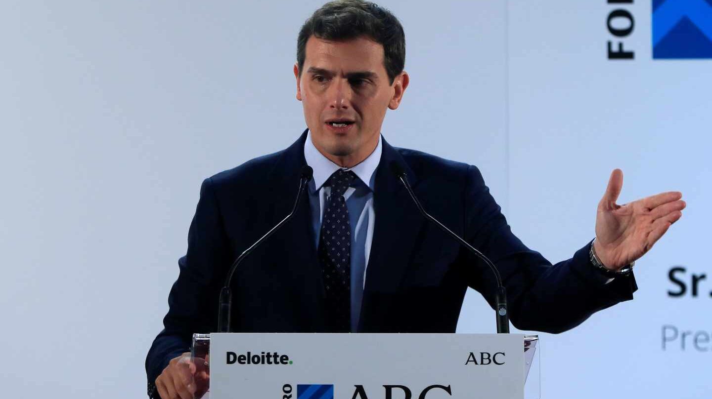 El presidente de Ciudadanos, Albert Rivera, interviene este viernes el Foro ABC-Deloitte que se celebra en Madrid.