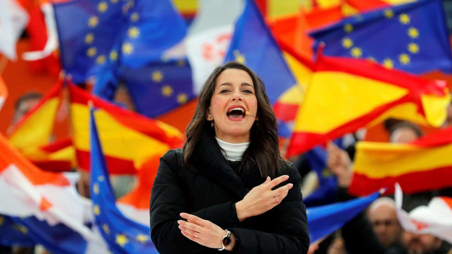 Inés Arrimadas, en un acto de Ciudadanos en Las Rozas.