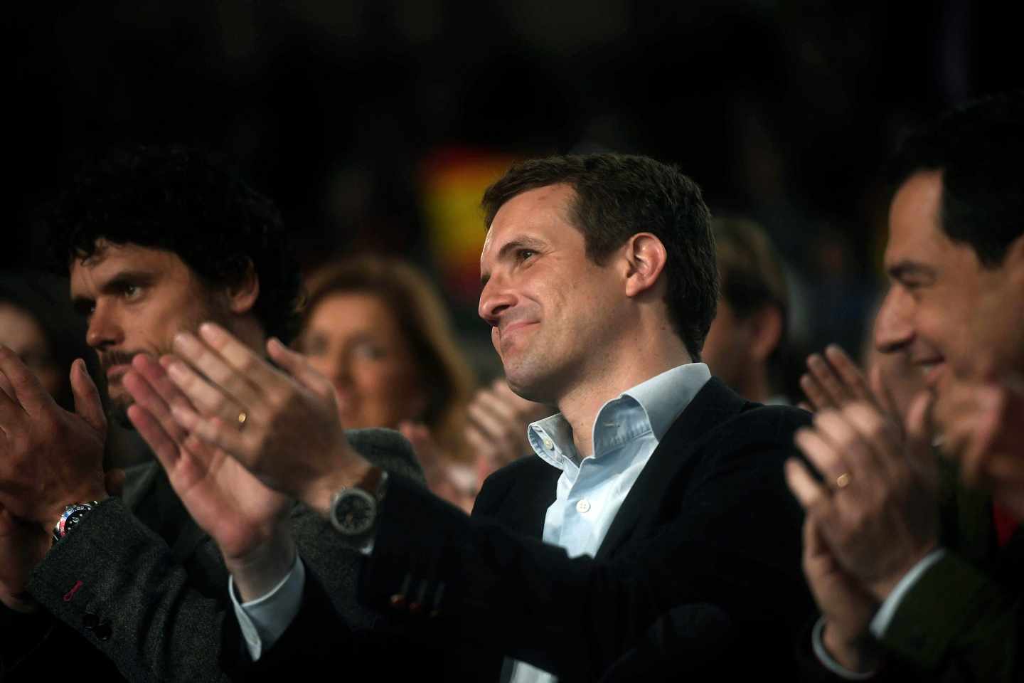 l presidente del PP, Pablo Casado, durante un acto con los candidatos del partido al Congreso y Senado por Córdoba