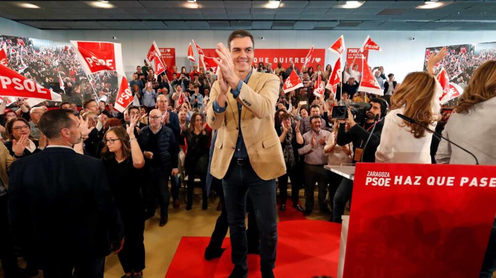 Pedro Sánchez, en un acto en Zaragoza.