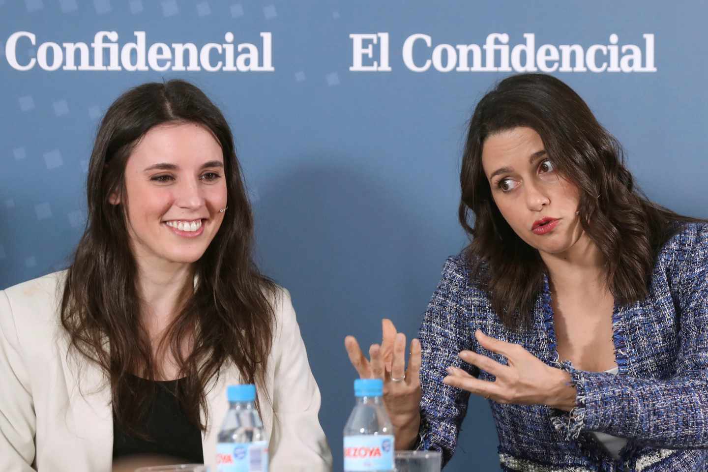 Irene Montero e Inés Arrimadas, en el debate de El Confidencial.