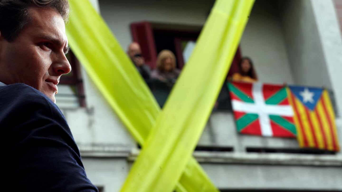 El líder de Ciudadanos durante el mitin ofrecido el pasado domingo en Rentería (Guipúzcoa).