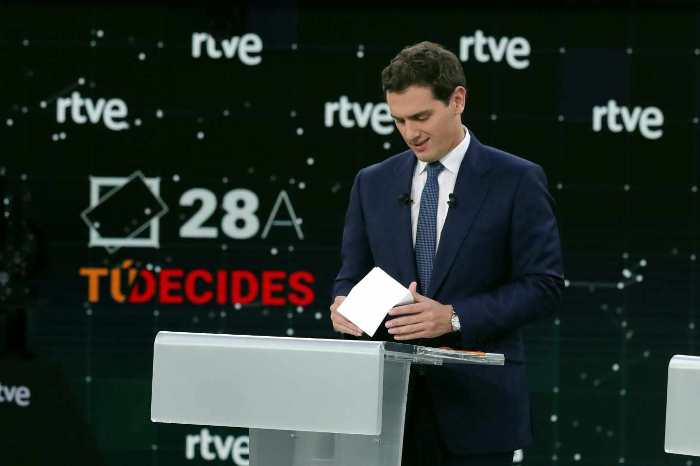 Albert Rivera, en el debate de RTVE.