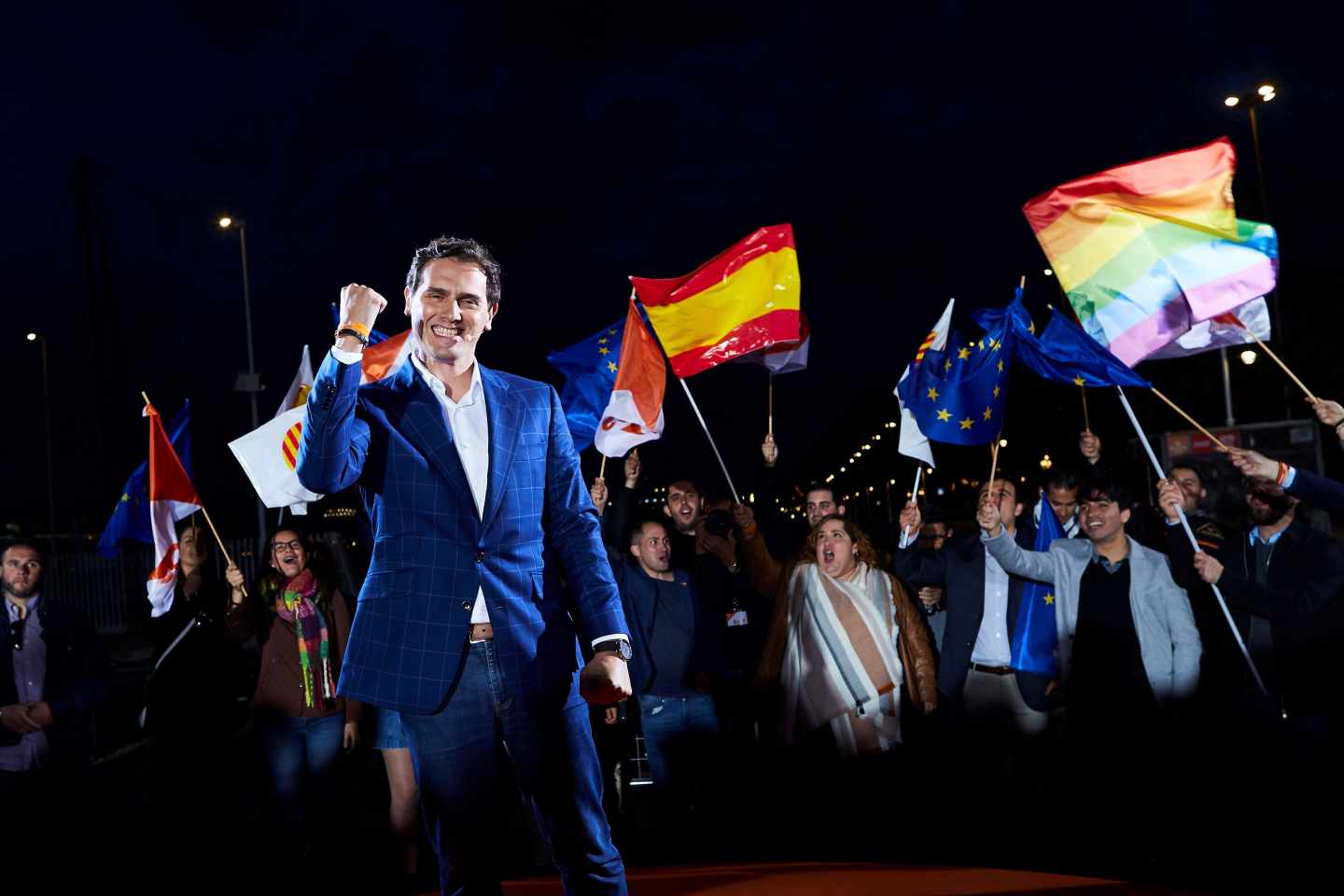 El líder de Ciudadanos, Albert Rivera, durante un acto de campaña antes de las elecciones generales.