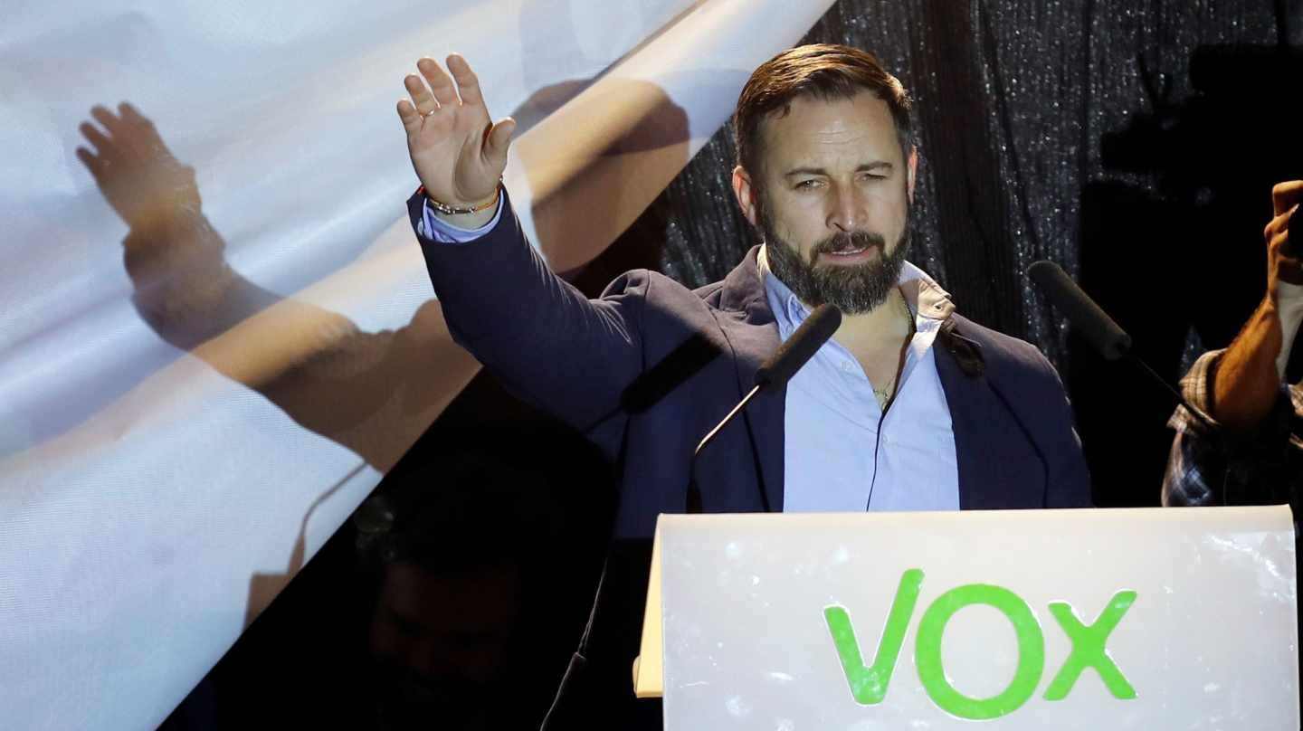 Santiago Abascal, la noche electoral del 28-A.