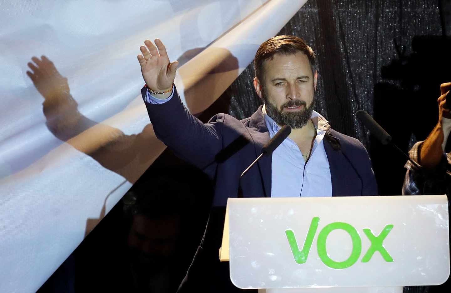 Santiago Abascal, la noche electoral del 28-A.