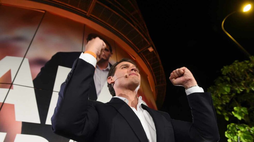 Albert Rivera celebra los resultados de la noche electoral