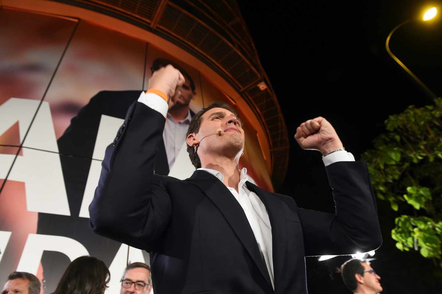 Albert Rivera celebra los resultados de la noche electoral