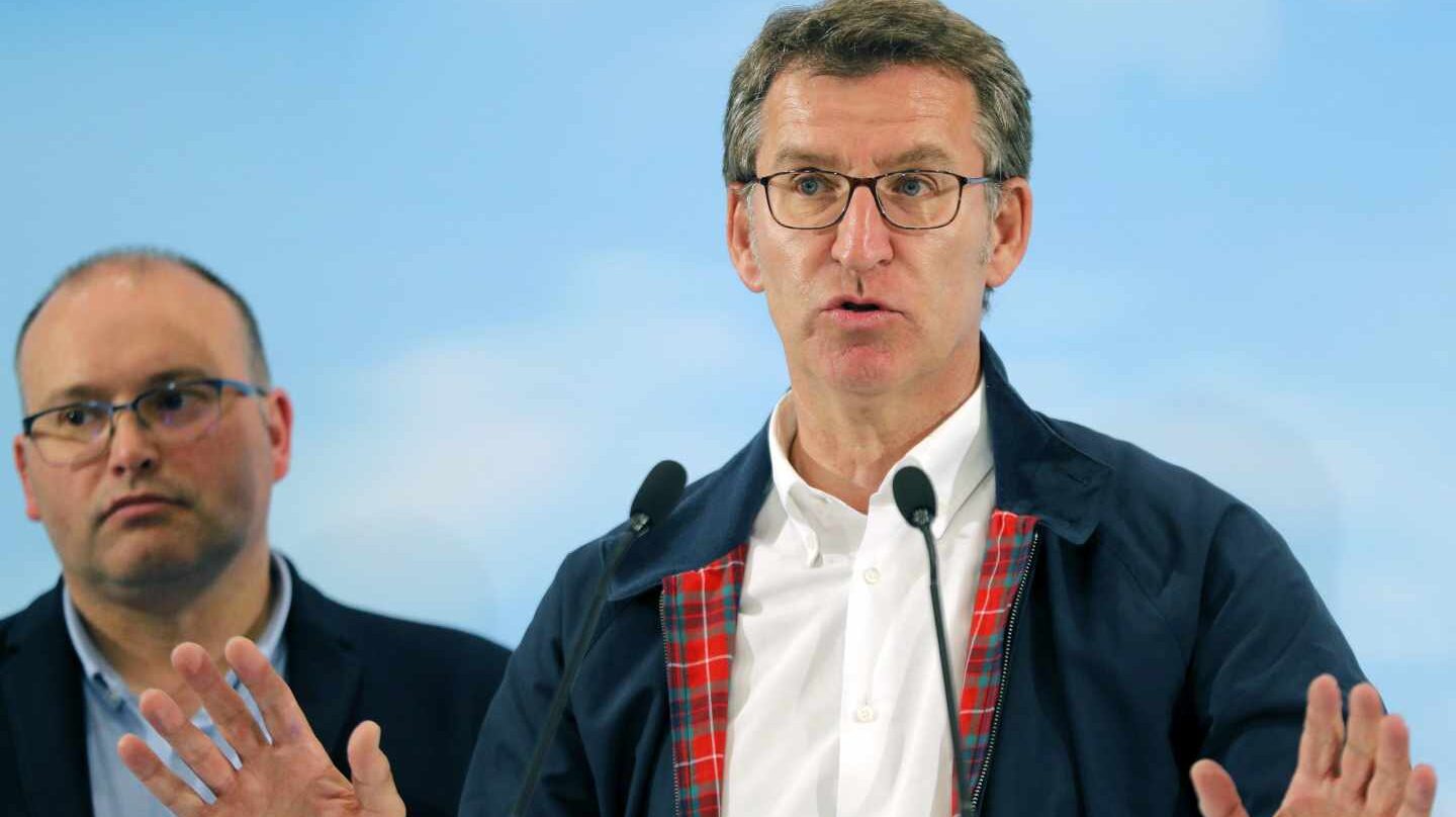 El presidente de la Xunta, Alberto Núñez Feijóo, la noche electoral.