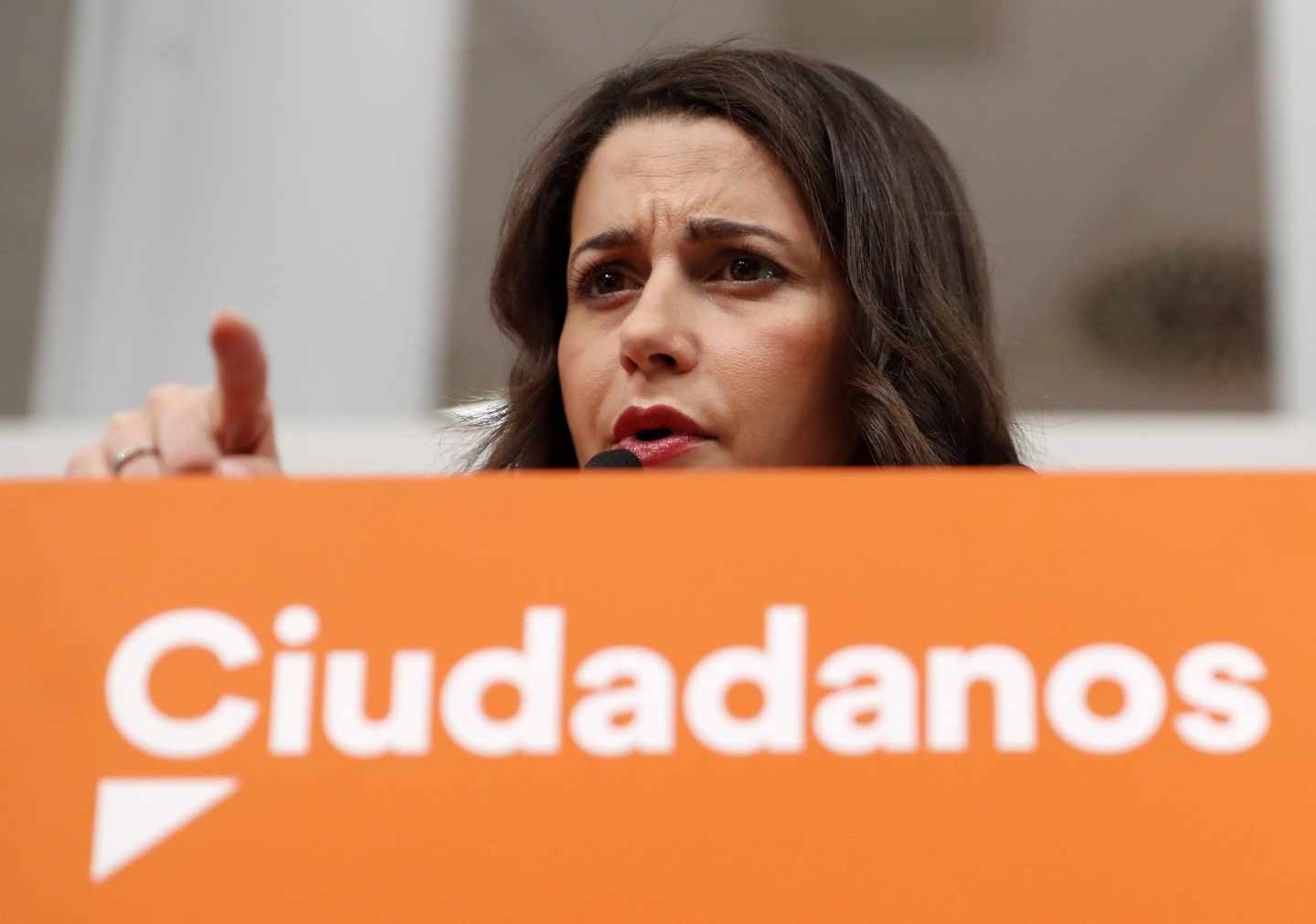 Inés Arrimadas, en la sede de Ciudadanos.