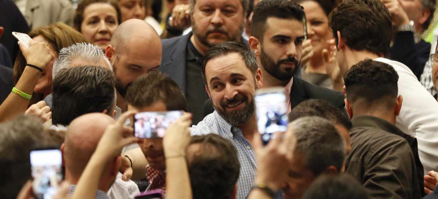 Santiago Abascal, este miércoles durante un acto en Sevilla.