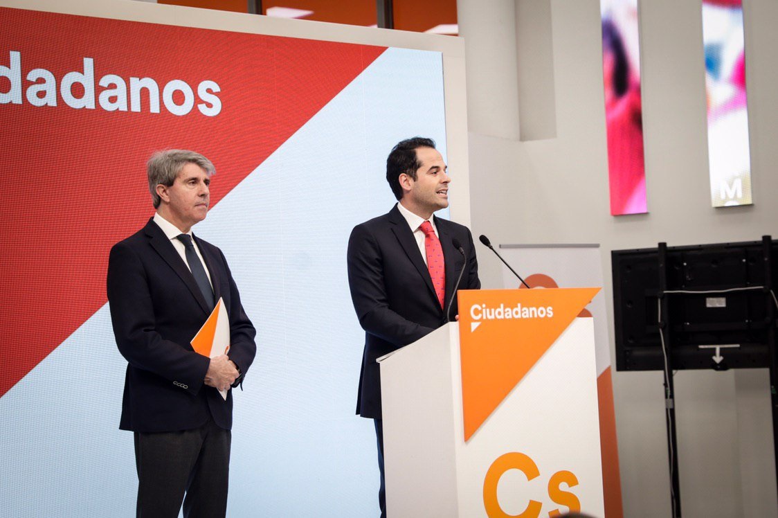 Angel Garrido e Ignacio Aguado, en la sede de Ciudadanos.