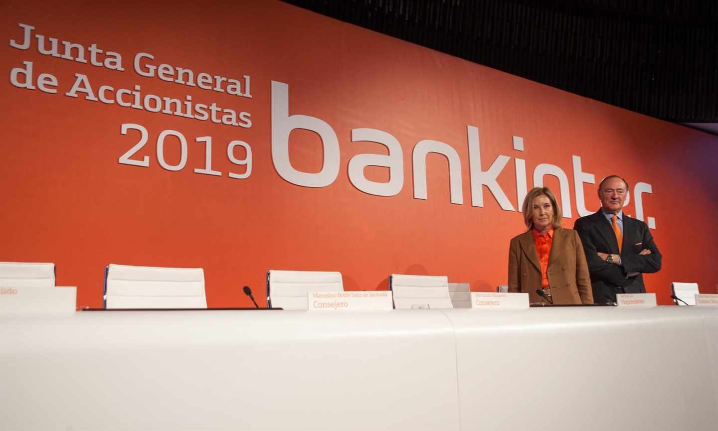 María Dolores Dancausa, consejera delegada, y Pedro Guerrero, presidente de Bankinter.