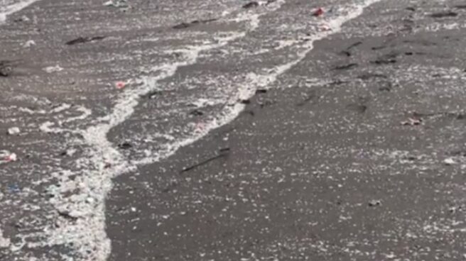 Microplásticos en una playa de Tenerife.