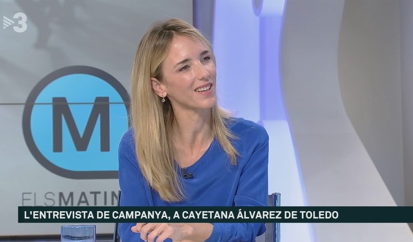 Alvarez de Toledo recuerda en TV3 que "es una televisión de parte" con un director "procesado por un golpe a la democracia"