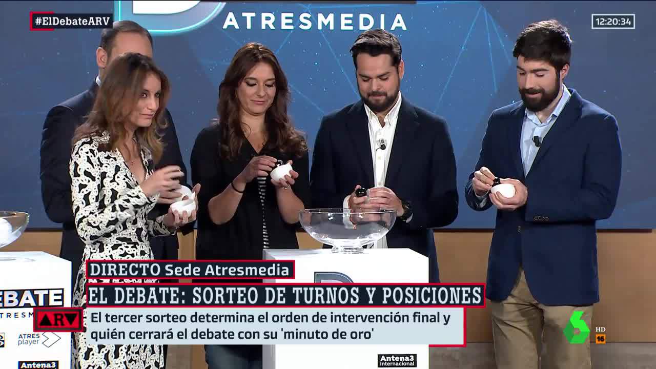 Sorteo del debate de Atresmedia.