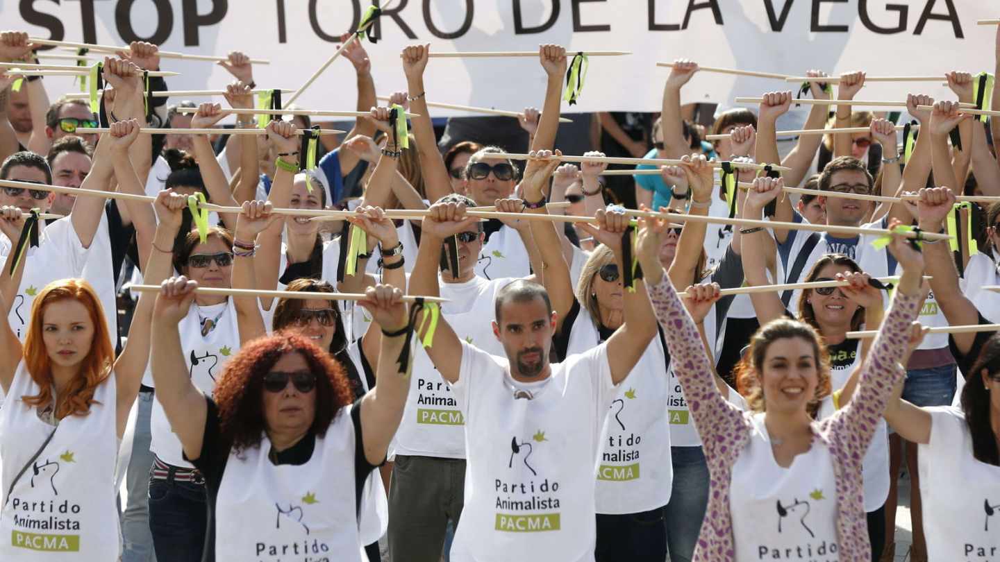 Manifestación convocada por el Partido Animalista Contra el Maltrato Animal