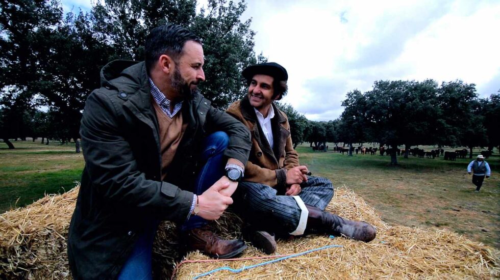 Abascal y Morante contemplan los toros en el campo salmantino