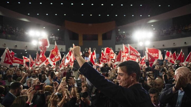 Pedro Sánchez, en un acto de la campaña electoral.