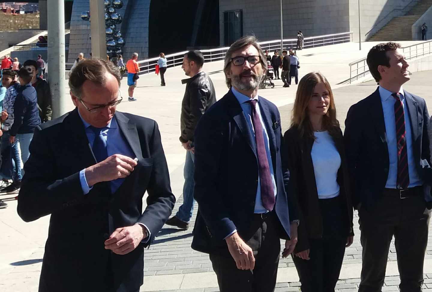 Alfonso Alonso, en un acto con Pablo Casado en Bilbao.