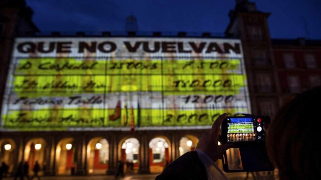 La Comunidad Madrid investigará la proyección de 'los papeles de Bárcenas' en Plaza Mayor