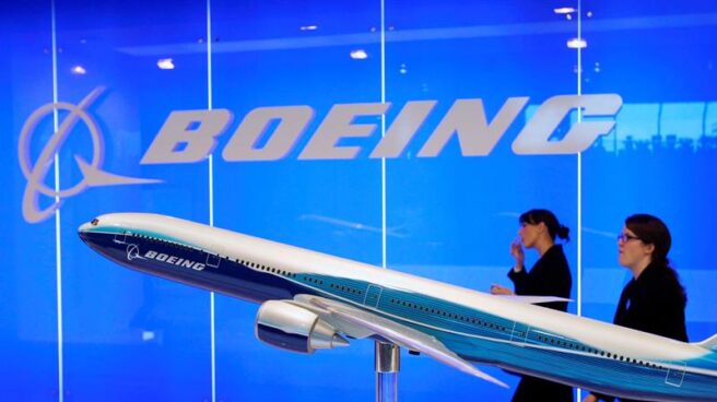 Una maqueta de un avión de Boeing.