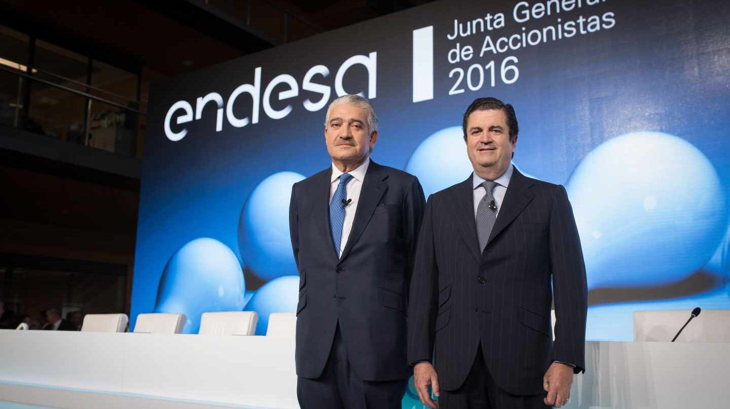 El consejero delegado de Endesa, José Bogas, y el hasta ahora presidente, Borja Prado.