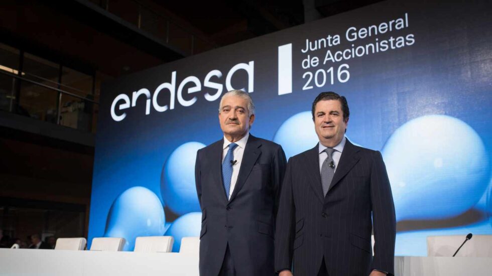 El consejero delegado de Endesa, José Bogas, y el hasta ahora presidente, Borja Prado.