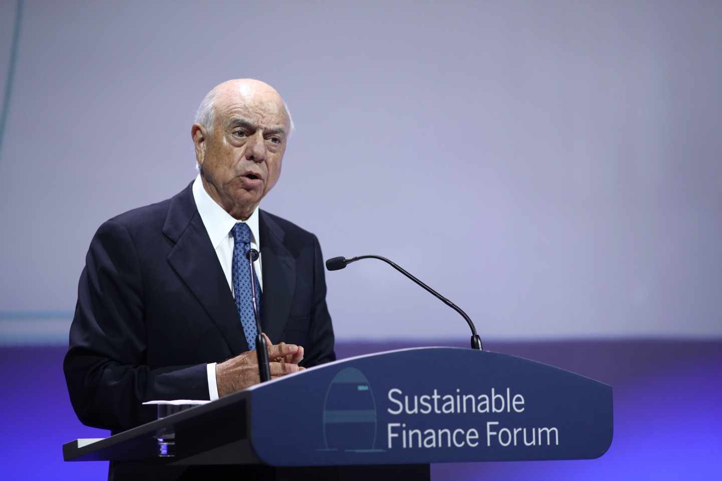 Francisco González, expresidente de BBVA, en la Conferencia BBVA Sustainable Finance Forum, en 2018.