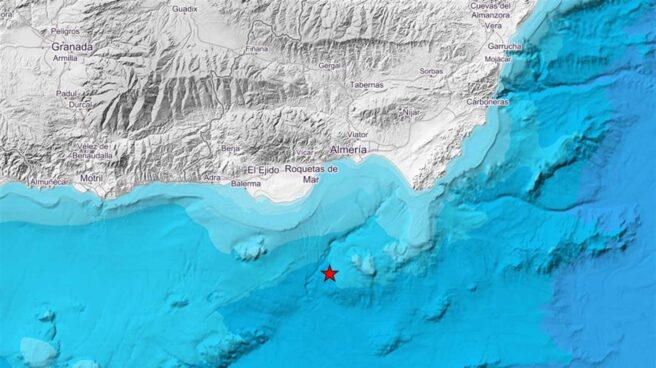 Registrado un terremoto de magnitud 3,4 frente a la costa de Almería