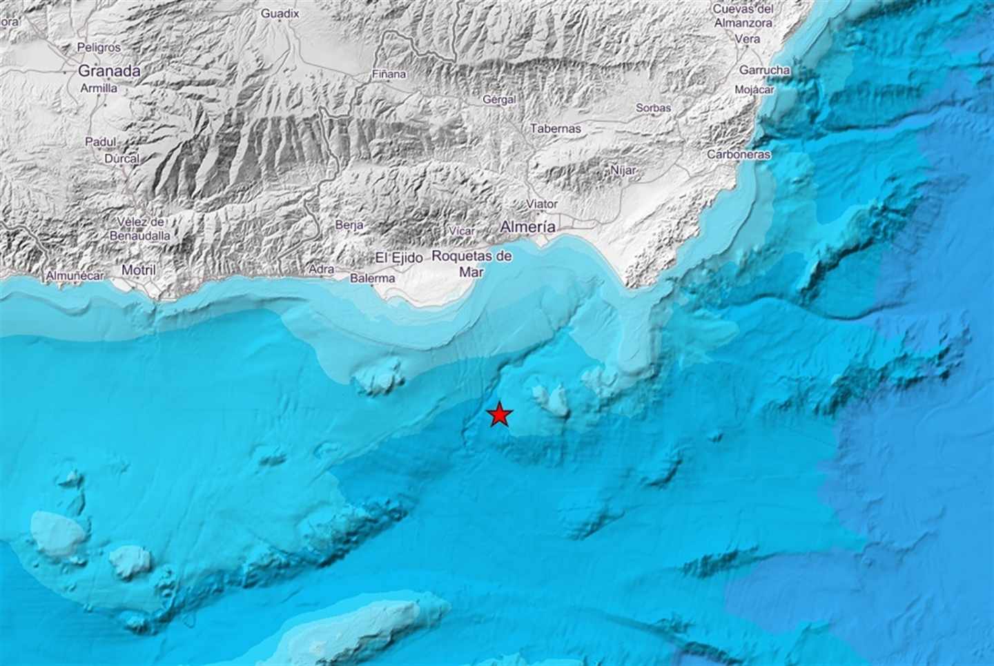 Registrado un terremoto de magnitud 3,4 frente a la costa de Almería