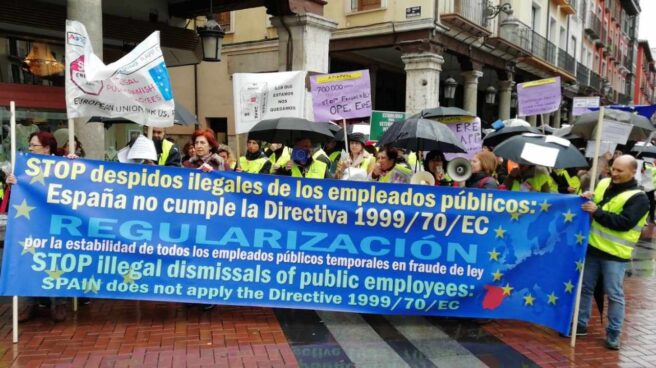 Manifestación de interinos en Madrid.