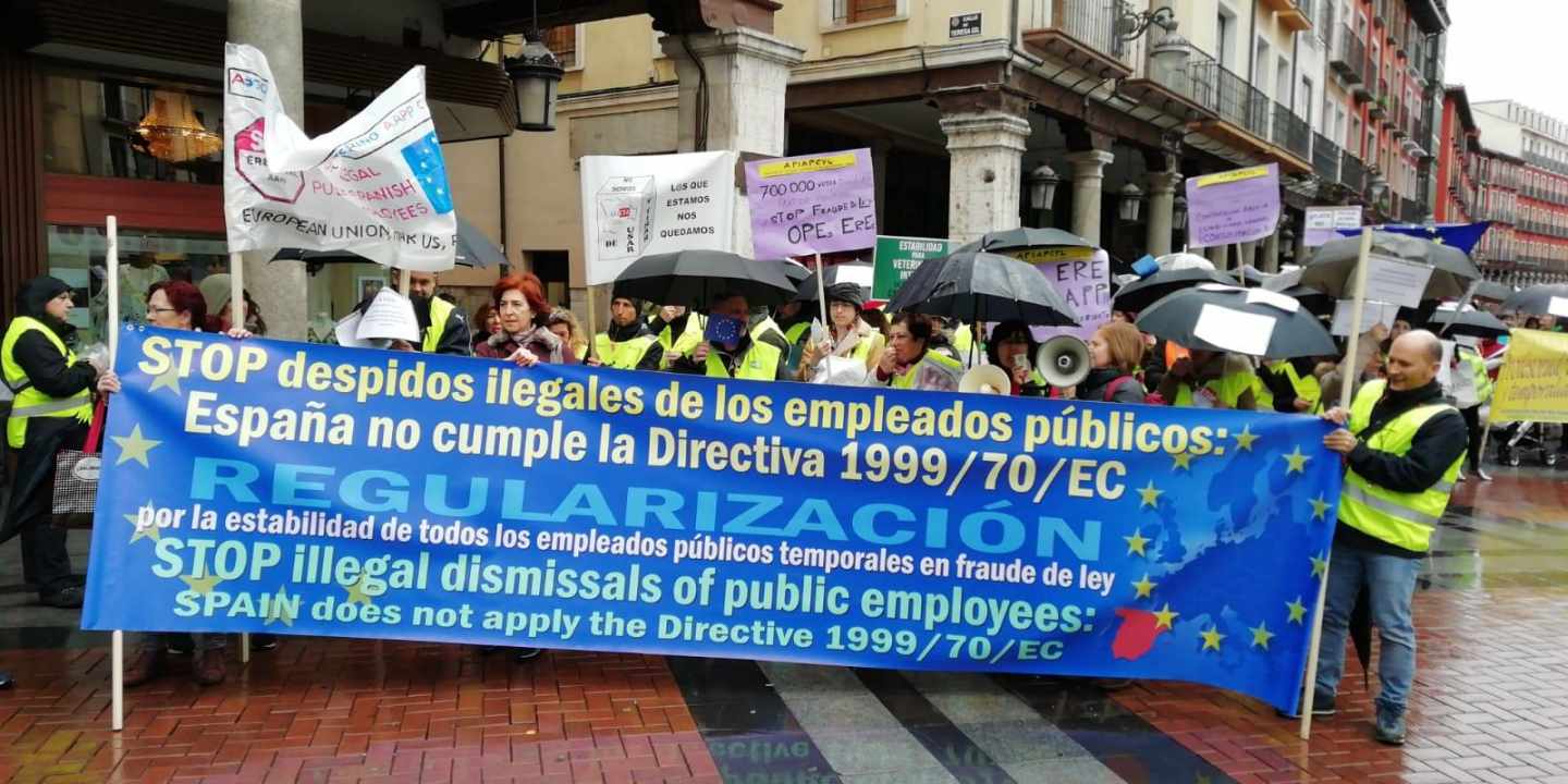 Manifestación de interinos en Madrid.