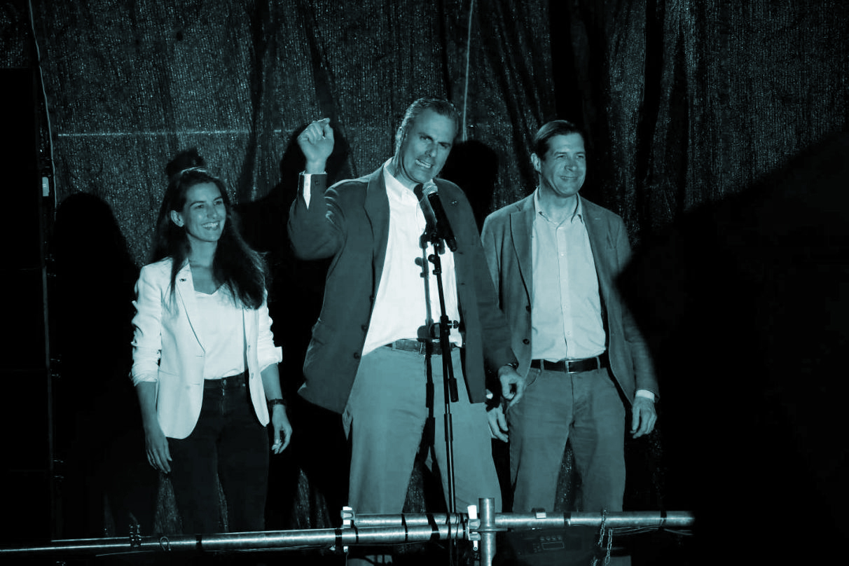Javier Ortega Smith, en la noche electoral del 28-A.