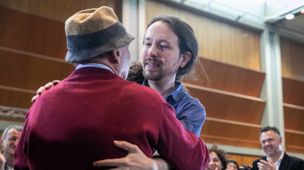 Pablo Iglesias, durante un acto en Zaragoza.