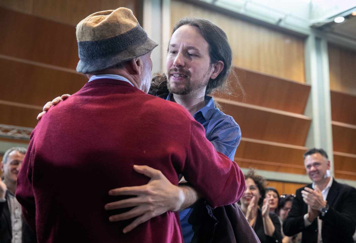 Pablo Iglesias, durante un acto en Zaragoza.