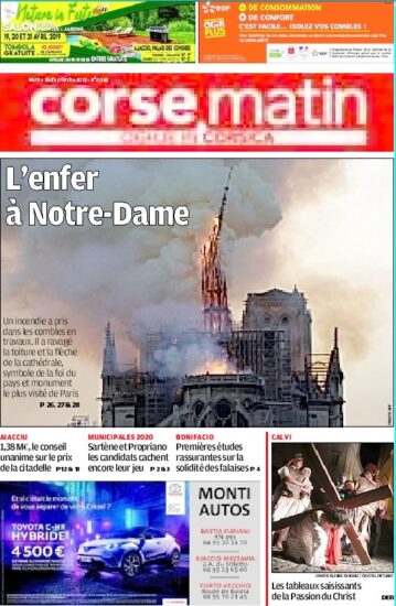 Corse Matin: "El infierno en Notre-Dame"