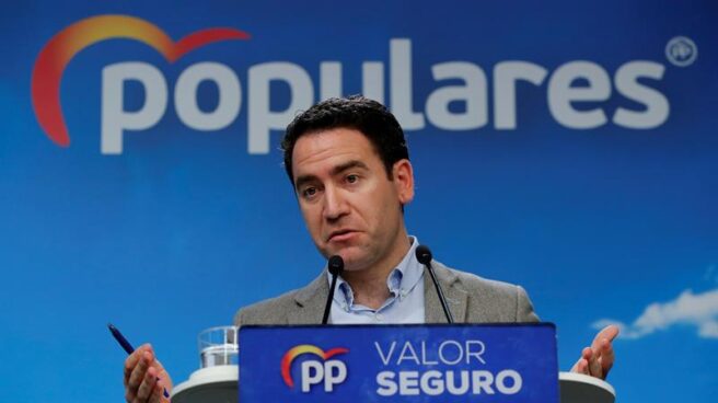 teo El secretario general del PP, Teodoro García Egea, valorando los resultados del 28-A este lunes.