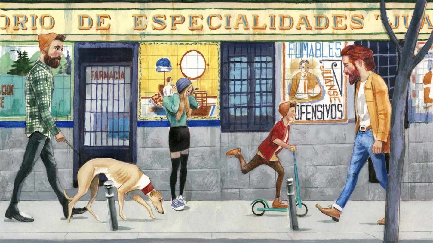 Ilustración de la farmacia de la calle San Vicente Ferrer