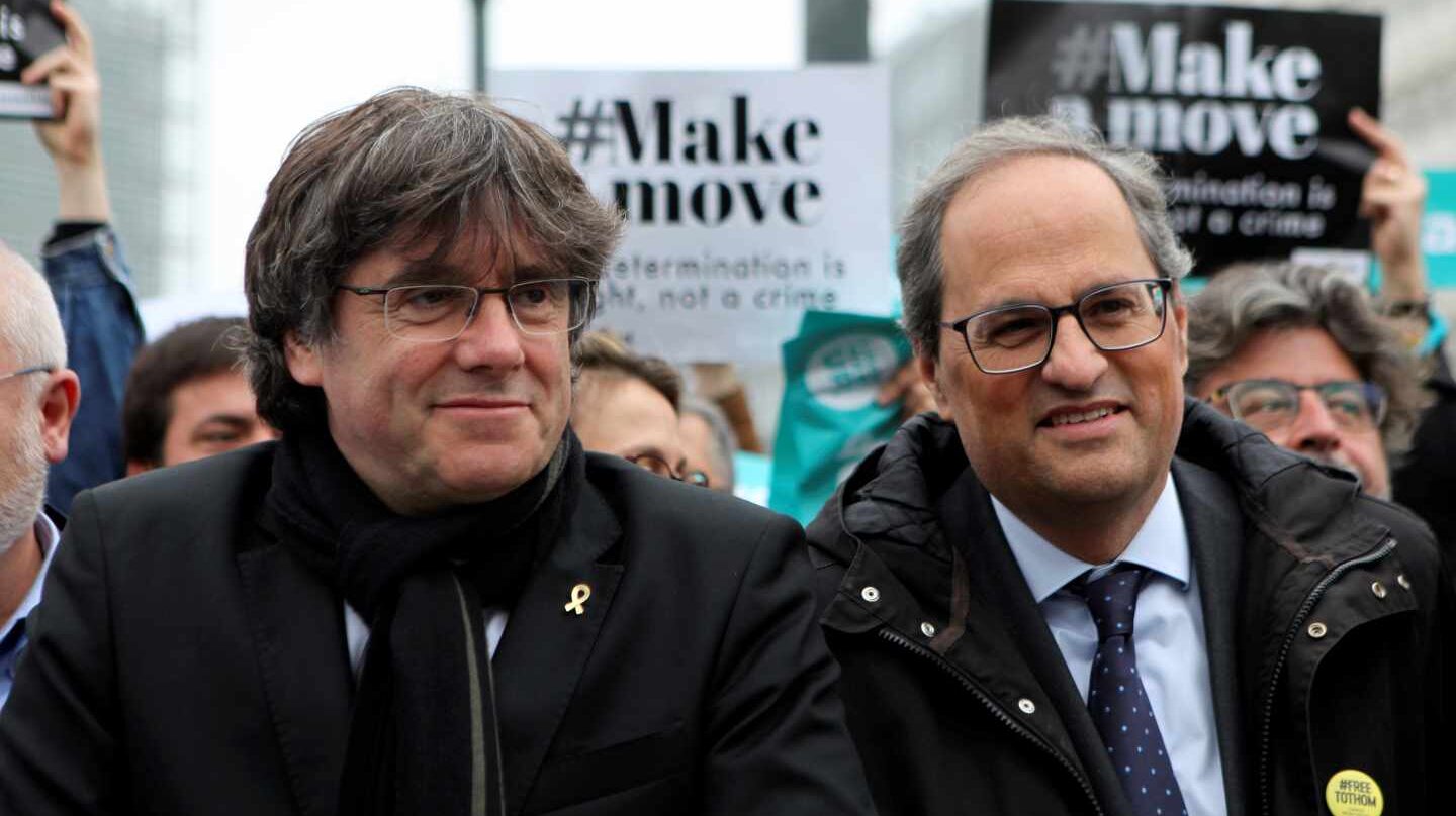 Puigdemont y Torra, en Bruselas.