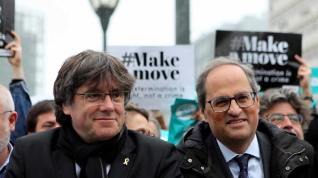 Puigdemont y Torra, en Bruselas.