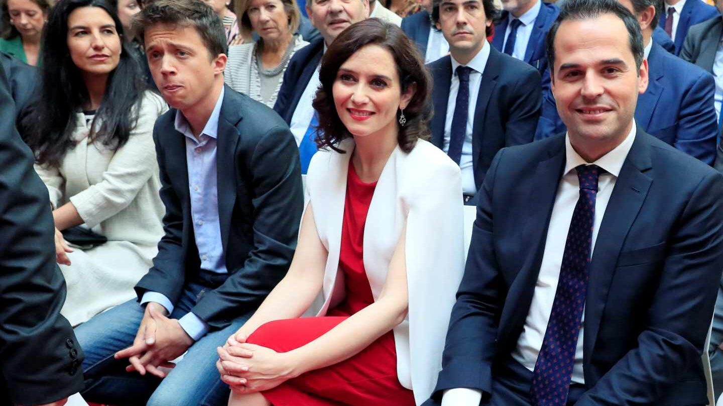 Los candidatos a la presidencia de la Comunidad Rocio Monasterio, Íñigo Errejón, Isabel Díaz Ayuso e Ignacio Aguado