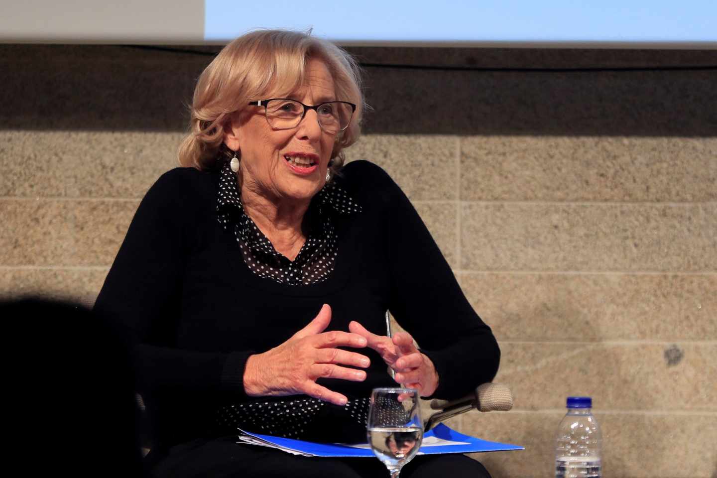 Manuela Carmena, en un debate electoral.