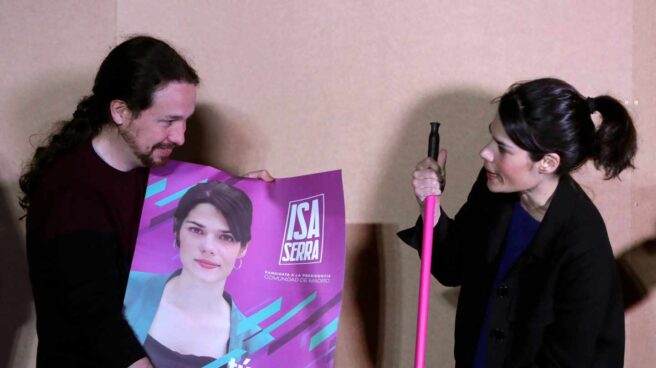 Iglesias El líder de Podemos, Pablo Iglesias (i), junto a la aspirante a la Presidencia a la Comunidad de Madrid, Isabel Serra, durante el acto de apertura de campaña de la coalición Unidas Podemos para los comicios municipales, autonómicos y europeos del próximo 26 de mayo.