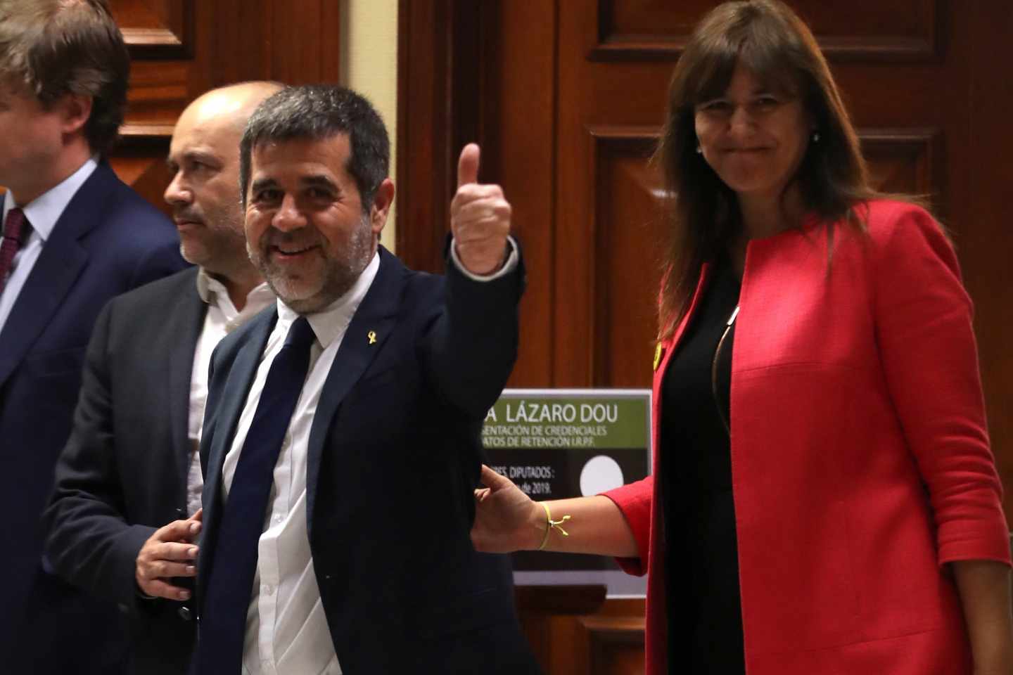 Jordi Sánchez llega al Congreso.